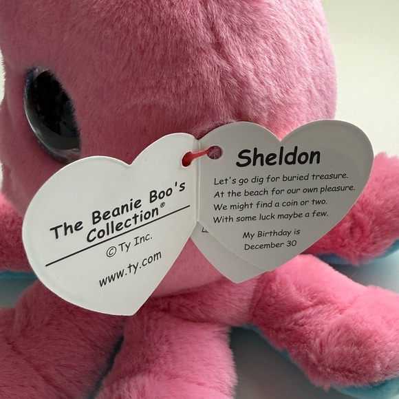 Ty Pink and Blue Octopus Plush - Sheldon - Picture 3 of 9